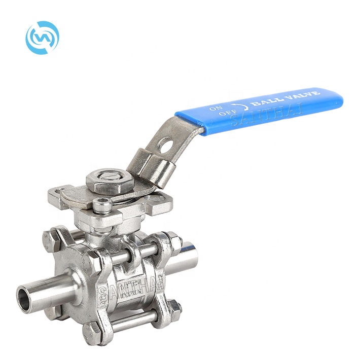 2 inch 3 inch  Stainless Steel Welding 3-Piece Non-Retention Manual Handle Ball Valve