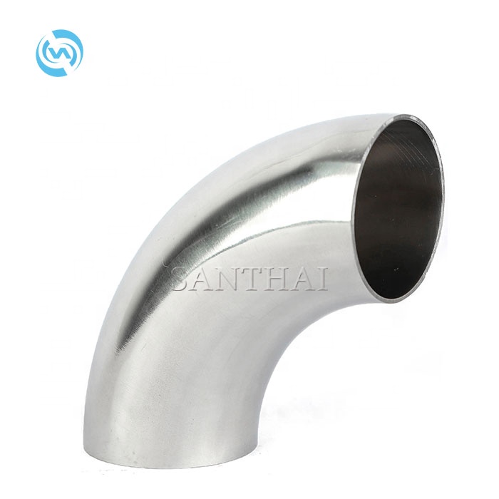 Factory Direct Sales Sms / Ds Standard Sanitary Stainless Steel 90 Degree Elbow Welded / Clamped Bend